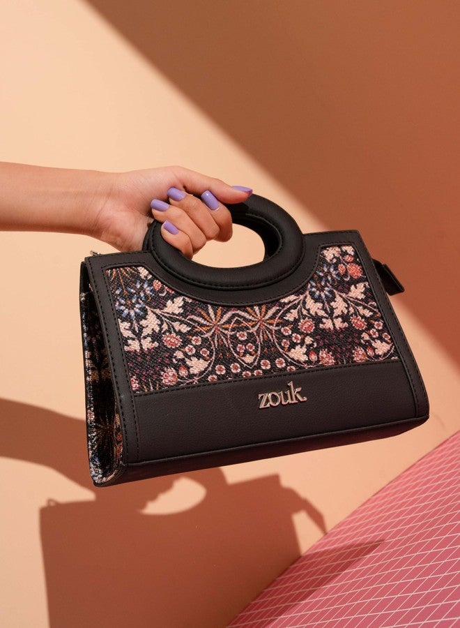 ZOUK Zoe Sling Bag | Stylish Women’s Crossbody Bags | Purse | Detachable Strap | Water-Resistant | Trendy Girls Side Bag | Compact & Chic | Kashmir Blooms - Image 3